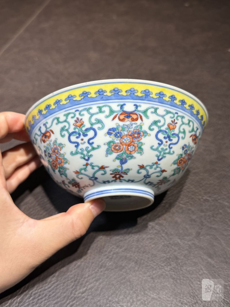 清道光 斗彩簇菊纹碗 - 图5